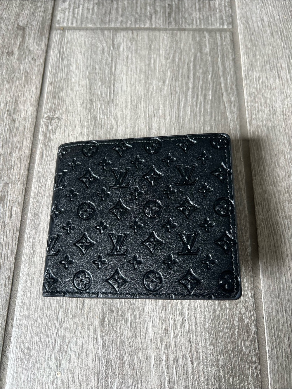 Louis Vuitton Black Embossed Monogram Leather Wallet